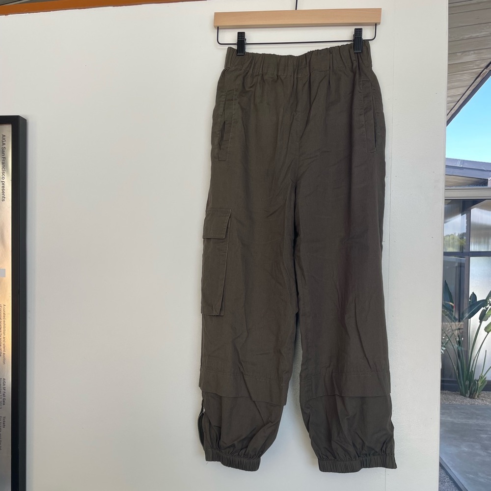 Tibi vintage cotton army green joggers